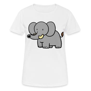 Éléphant debout - T-shirt respirant Femme - blanc - Devant - AI Model Female 172 dark (172cm)