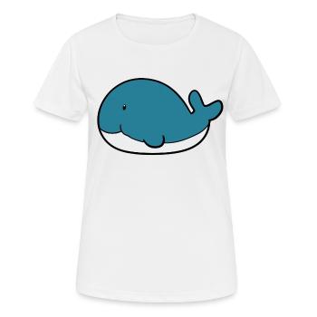 Petite baleine - T-shirt respirant Femme - blanc - Devant - AI Model Female 172 dark (172cm)