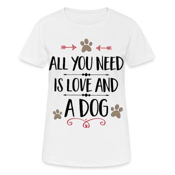 chien - T-shirt respirant Femme - blanc - Devant - AI Model Female 172 dark (172cm)