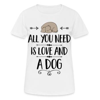 Chien - T-shirt respirant Femme - blanc - Devant - AI Model Female 172 dark (172cm)