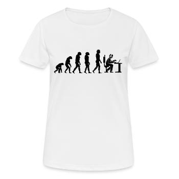 Evolution of Gamer Zocker Nerd Geek Progamer - Frauen T-Shirt atmungsaktiv - Weiß - Vorne - AI Model Female 172 dark (172cm)
