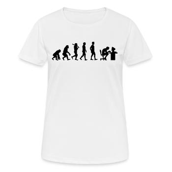Evolution of Gamer Zocker Nerd Geek Progamer - Frauen T-Shirt atmungsaktiv - Weiß - Vorne - AI Model Female 172 dark (172cm)