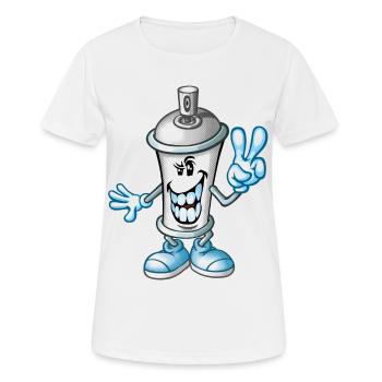 Spray paint cartoon - Women's Breathable T-Shirt - white - Front - AI Model Female 172 dark (172cm)