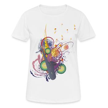 Colours of Music - Frauen T-Shirt atmungsaktiv - Weiß - Vorne - AI Model Female 172 dark (172cm)