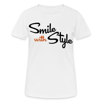 smile - Frauen T-Shirt atmungsaktiv - Weiß - Vorne - AI Model Female 172 dark (172cm)