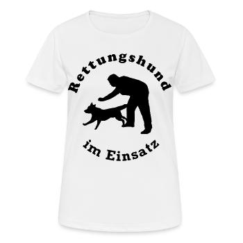 Rettungshund im Einsatz Rund schwarz Transparent - Frauen T-Shirt atmungsaktiv - Weiß - Vorne - AI Model Female 172 dark (172cm)