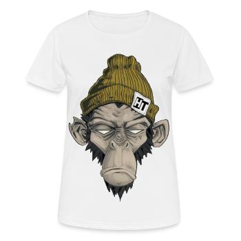 Rap Monkey - Frauen T-Shirt atmungsaktiv - Weiß - Vorne - AI Model Female 172 dark (172cm)