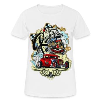 Hot Rod - Frauen T-Shirt atmungsaktiv - Weiß - Vorne - AI Model Female 172 dark (172cm)