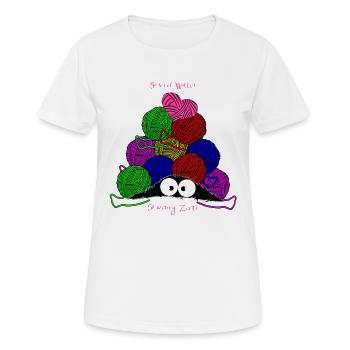 Wolle - Frauen T-Shirt atmungsaktiv - Weiß - Vorne - AI Model Female 172 dark (172cm)