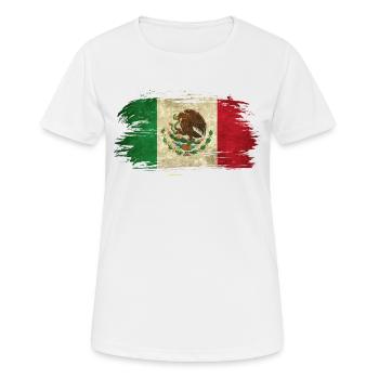 Mexique Vintage Drapeau / Cadeau Mexique - T-shirt respirant Femme - blanc - Devant - AI Model Female 172 dark (172cm)