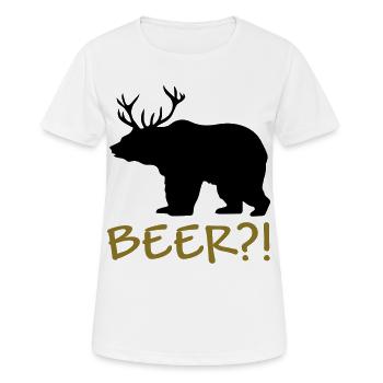 Beer!? - Frauen T-Shirt atmungsaktiv - Weiß - Vorne - AI Model Female 172 dark (172cm)