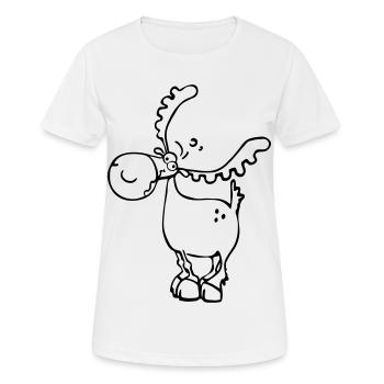 Elch - Hirsch - Rentier - Wild - Frauen T-Shirt atmungsaktiv - Weiß - Vorne - AI Model Female 172 dark (172cm)