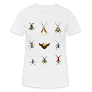 insekten mücken biene stich übersicht fliegen bug - Frauen T-Shirt atmungsaktiv - Weiß - Vorne - AI Model Female 172 dark (172cm)