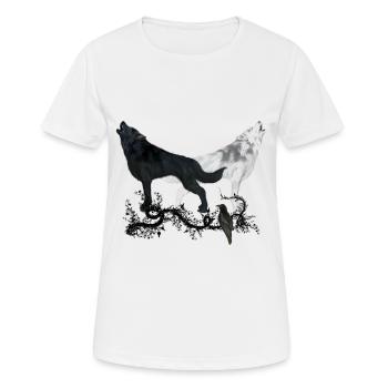 Loup noir et blanc - T-shirt respirant Femme - blanc - Devant - AI Model Female 172 dark (172cm)