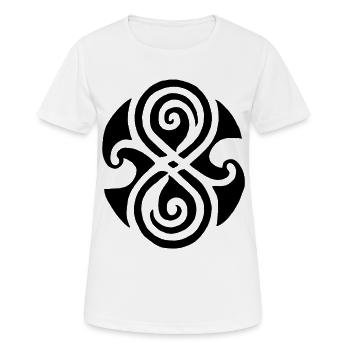 Schwarzes keltisches Symbol - Frauen T-Shirt atmungsaktiv - Weiß - Vorne - AI Model Female 172 dark (172cm)
