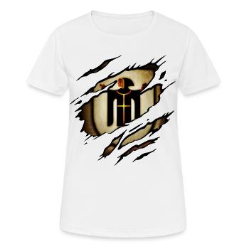 München - München Zerrissen - Frauen T-Shirt atmungsaktiv - Weiß - Vorne - AI Model Female 172 dark (172cm)