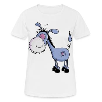 Petit âne drôle - ânes - T-shirt respirant Femme - blanc - Devant - AI Model Female 172 dark (172cm)