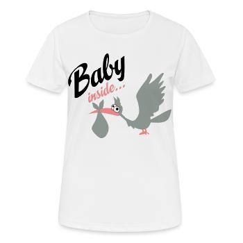 grossesse - T-shirt respirant Femme - blanc - Devant - AI Model Female 172 dark (172cm)