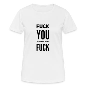 Citation de « Va te faire » – Sarcasme & Attitude - T-shirt respirant Femme - blanc - Devant - AI Model Female 172 dark (172cm)