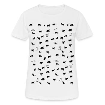 Little Cat Cats Kitten Pussy Pussy Gift - Women's Breathable T-Shirt - white - Front - AI Model Female 172 dark (172cm)