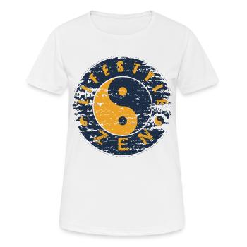 Yin Yang Zen Vintage-Kreis - Frauen T-Shirt atmungsaktiv - Weiß - Vorne - AI Model Female 172 dark (172cm)