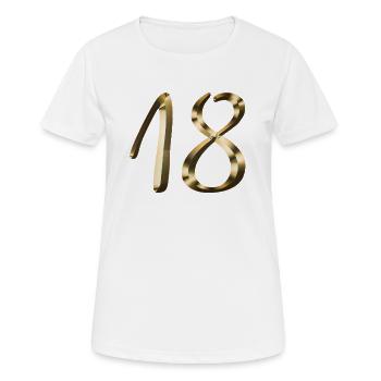 18 ans or 18ème anniversaire de la majorité - T-shirt respirant Femme - blanc - Devant - AI Model Female 172 dark (172cm)