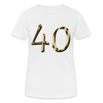 40 Jahre Gold 40. Geburtstag Jubilar Jubiläum - Frauen T-Shirt atmungsaktiv - Weiß - Vorne - AI Model Female 172 dark (172cm)