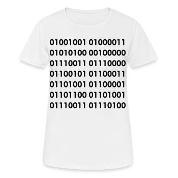 Spécialiste des TIC en binaire 002 - T-shirt respirant Femme - blanc - Devant - AI Model Female 172 dark (172cm)