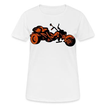 Chopper Inferno – Comic Style Trike - Frauen T-Shirt atmungsaktiv - Weiß - Vorne - AI Model Female 172 dark (172cm)