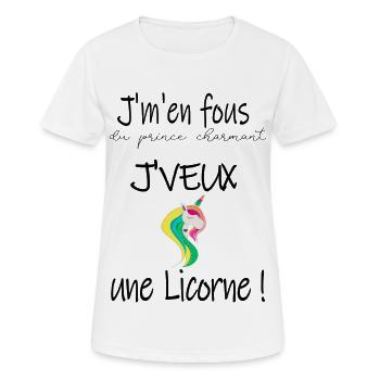 Fête Anniversaire Licorne Colorée - T-shirt respirant Femme - blanc - Devant - AI Model Female 172 dark (172cm)