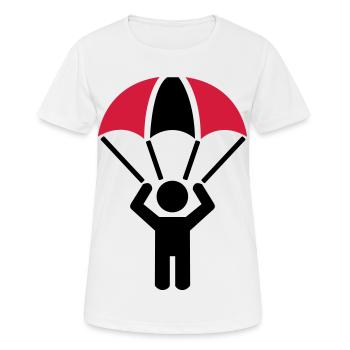 Fallschirm - Frauen T-Shirt atmungsaktiv - Weiß - Vorne - AI Model Female 172 dark (172cm)