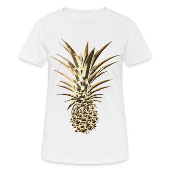 Goldene Ananas modisch stylisch Geschenkidee - Frauen T-Shirt atmungsaktiv - Weiß - Vorne - AI Model Female 172 dark (172cm)