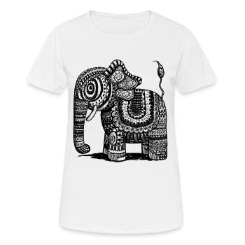 Éléphant de puissance avec motif I India I Gift Ethno - T-shirt respirant Femme - blanc - Devant - AI Model Female 172 dark (172cm)