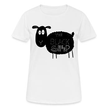 Le mouton noir I Le cadeau du mouton noir - T-shirt respirant Femme - blanc - Devant - AI Model Female 172 dark (172cm)