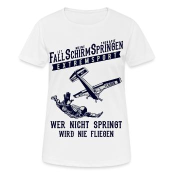 Fallschirmspringen Extremsport - Frauen T-Shirt atmungsaktiv - Weiß - Vorne - AI Model Female 172 dark (172cm)