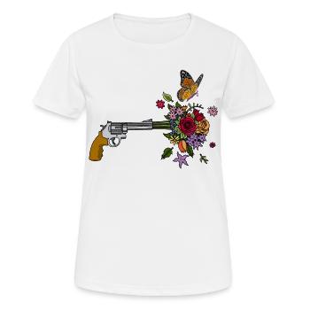 The Peace Gun - Women's Breathable T-Shirt - white - Front - AI Model Female 172 dark (172cm)