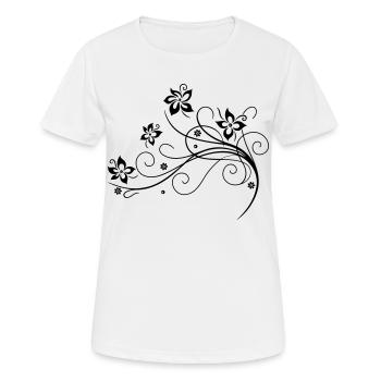 Blumenranke, Blumen, flowers - Frauen T-Shirt atmungsaktiv - Weiß - Vorne - AI Model Female 172 dark (172cm)