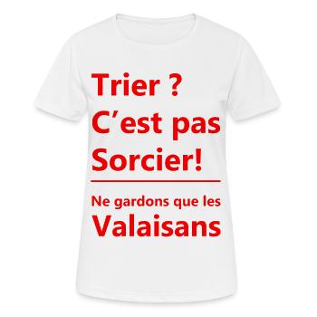 Trier c'est pas sorcier ! - T-shirt respirant Femme - blanc - Devant - AI Model Female 172 dark (172cm)