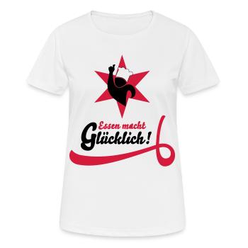 essen - Frauen T-Shirt atmungsaktiv - Weiß - Vorne - AI Model Female 172 dark (172cm)