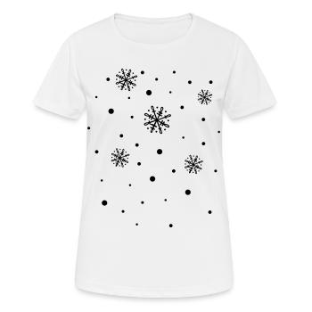 Flocons de neige, les flocons de neige - T-shirt respirant Femme - blanc - Devant - AI Model Female 172 dark (172cm)