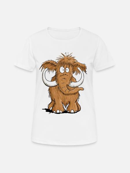 Felliges Mammut I Comic Tiere I Elefant Geschenk - Frauen T-Shirt atmungsaktiv - Weiß