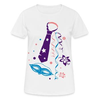 Carnival, mask, streamers - Women's Breathable T-Shirt - white - Front - AI Model Female 172 dark (172cm)
