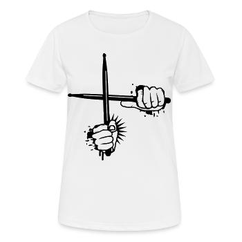 Baguettes batteries - T-shirt respirant Femme - blanc - Devant - AI Model Female 172 dark (172cm)