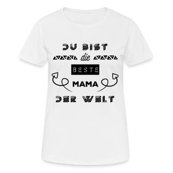 Du bist die beste mama der Welt - Frauen T-Shirt atmungsaktiv - Weiß - Vorne - AI Model Female 172 dark (172cm)