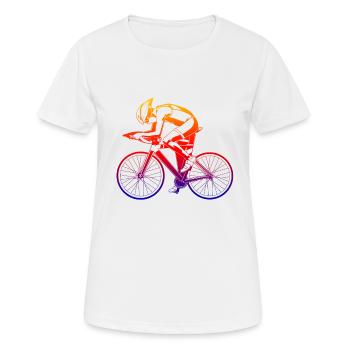 Fahrradfahrer - Frauen T-Shirt atmungsaktiv - Weiß - Vorne - AI Model Female 172 dark (172cm)