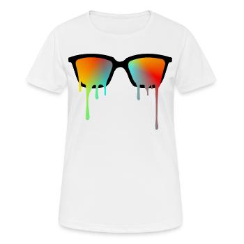 Sonnenbrille - Frauen T-Shirt atmungsaktiv - Weiß - Vorne - AI Model Female 172 dark (172cm)