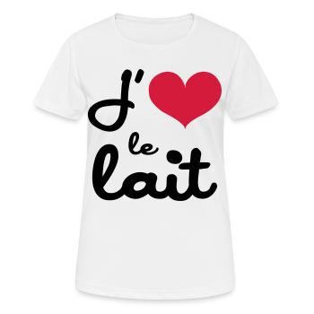 J'aime le lait - Bébé - T-shirt respirant Femme - blanc - Devant - AI Model Female 172 dark (172cm)