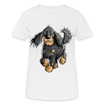 Flinker Gordon Setter - Hund - Frauen T-Shirt atmungsaktiv - Weiß - Vorne - AI Model Female 172 dark (172cm)