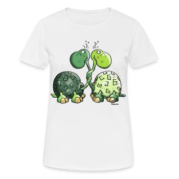 Drôles Tortues - Tortue - T-shirt respirant Femme - blanc - Devant - AI Model Female 172 dark (172cm)