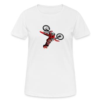 Motocross - Frauen T-Shirt atmungsaktiv - Weiß - Vorne - AI Model Female 172 dark (172cm)